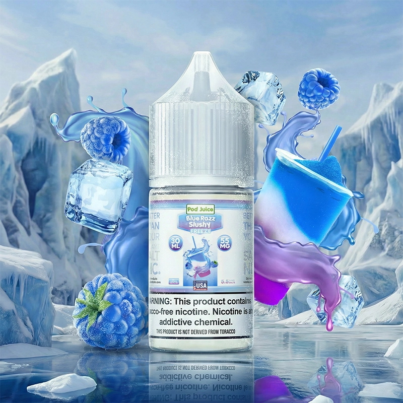 Pod Juice Blue Razz Slushy Freeze Salt E-Liquid 55