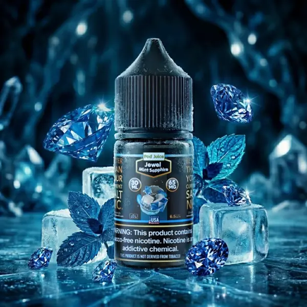 Pod Juice Jewel Mint Sapphire 65mg salt nicotine e-liquid