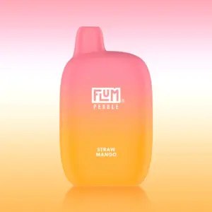 Flum Pebble 6000 Straw Mango 50mg disposable vape 5% salt nicotine
