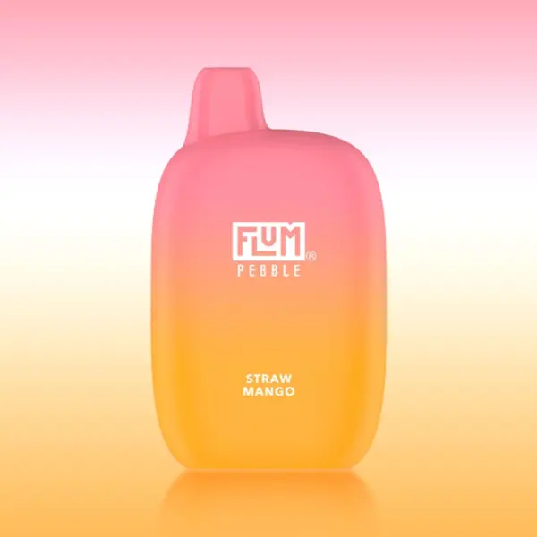 Flum Pebble 6000 Straw Mango 50mg disposable vape 5% salt nicotine