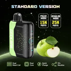 긱바 펄스 X 사워 애플 아이스 - JZVapes에서만 경험할 수 있는 미국산 5% 니코틴의 강력한 타격감. 당일 배송 가능.