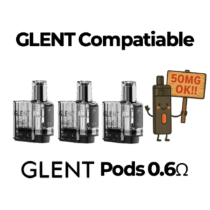 High-output salt nicotine pods for daily carry — 안정적인 밀폐 구조와 강한 타격감을 갖춘 GLENT 0.6ohm 팟 세트.