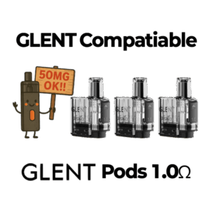 Leak-resistant 1.0ohm replacement pods for daily use — 누수 최소화 설계가 적용된 GLENT 니코틴 교체용 팟 제품 이미지.