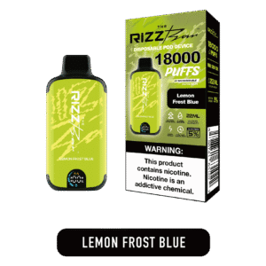 Lemon blue icy vibe 밝은 레몬 산미와 블루라즈 단향이 어우러진 Rizz 이미지. 차갑고 프레시한 슬러시 느낌이 자연스럽게 표현됨. 전체적으로 시원하고 선명한 과일 톤이 살아 있다.