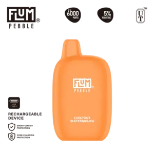 Flum Pebble 6000 Luscious Watermelon 50mg disposable vape 5% salt nicotine