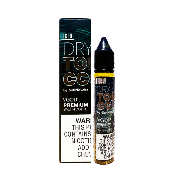 Dry tobacco ice vibe 드라이한 담배향과 시원한 피니시가 강조된 VGOD Iced Dry Tobacco 패키지 이미지.