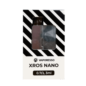 Metal silver XROS NANO device 메탈릭 실버 컬러와 미니멀한 바디 라인이 보이는 XROS NANO 이미지.