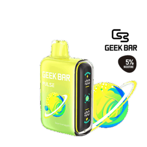 Bright sour apple candy vape image — 톡 쏘는 사과 산미와 가벼운 캔디 단맛의 대비가 살아 있는 Geek Bar Pulse 사워 크레인 애플 제품 이미지.