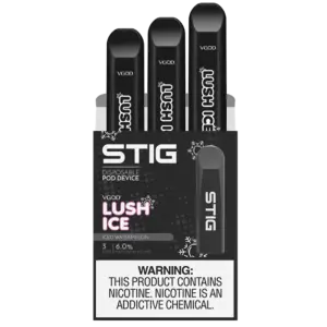 브이갓(VGOD) 스틱(STIG) 러쉬 아이스(Lush Ice) 6% | 달콤한 수박향과 시원한 멘솔 조합의 일회용 전자담배 | VGOD Stig Lush Ice Disposable 6% SaltNic | Sweet watermelon with icy menthol flavor and strong nicotine hit | 제이지베이프(JZVapes) 공식 판매