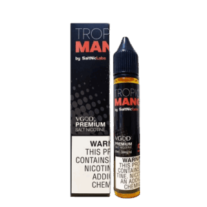 “Sweet tropical mango flavor layered with juicy nectar notes — 과즙감 있는 망고 느낌과 트로피컬 무드를 담아낸 VGOD Tropical Mango vape bottle 이미지.