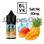 BLVK Frost Mango Pineapple (5%) — 달콤한 mango와 상큼한 pineapple이 어우러진 tropical fruity blend, 시원한 icy menthol cooling으로 마무리되는 high nicotine vape. Smooth하고 refreshing한 flavor로 Korean vapers 사이에서 인기 많은 50mg disposable.