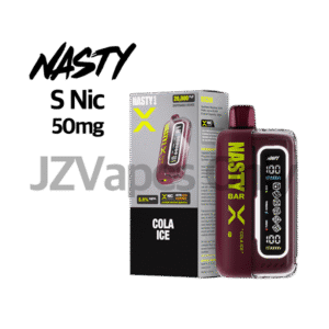 Nasty Bar X 20000 Cola Ice Disposable (5%) — 톡 쏘는 cola soda flavor에 시원한 icy menthol이 더해진 high nicotine vape. 20,000 puff long-lasting device로 sweet fizz와 cool freshness가 조화를 이루며, Korean vapers에게 인기 많은 refreshing cola-style vape.